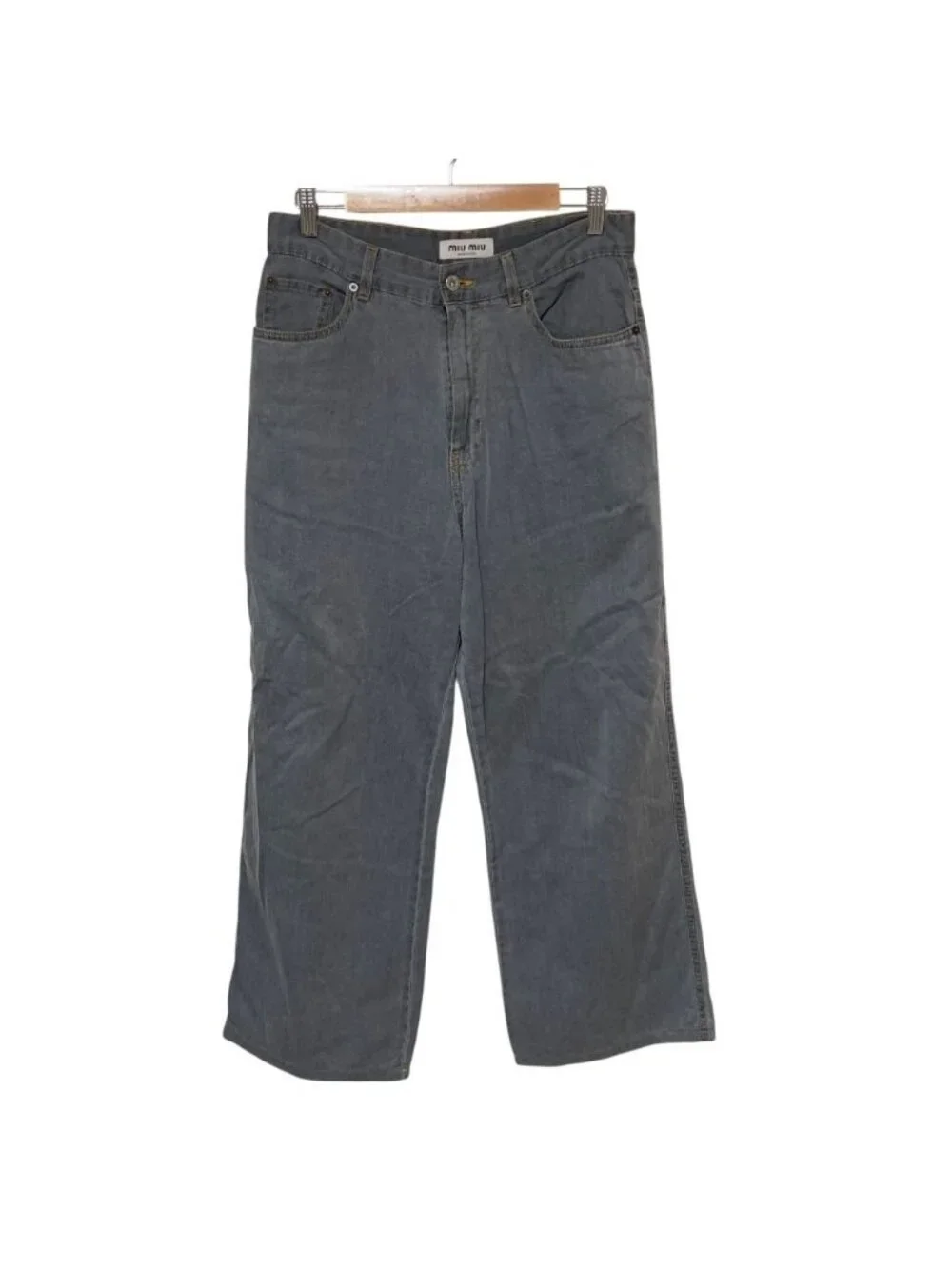 Miu Miu Chambray Jeans Denim Pants Gray